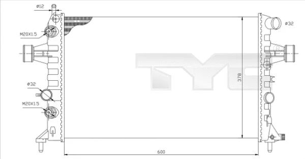 Radiator, engine cooling (725-0006)