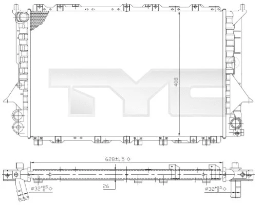 Radiator, engine cooling (702-0028)