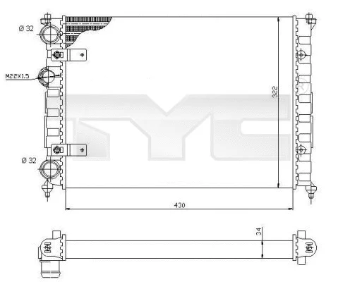 Radiator, engine cooling (731-0004)