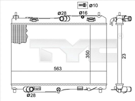 Radiator, engine cooling (710-0058-R)