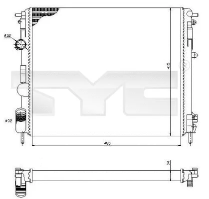 Radiator, engine cooling (728-0053)