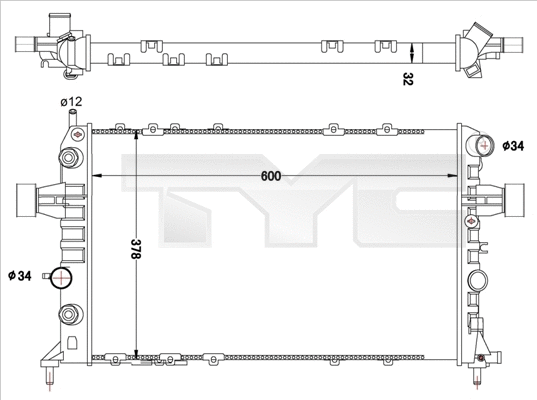 Radiator, engine cooling (725-0040-R)