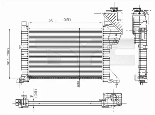 Radiator, engine cooling (721-0003)