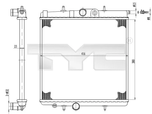 Radiator, engine cooling (726-0017-R)