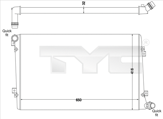 Radiator, engine cooling (737-0063-R)