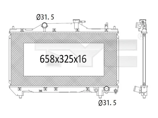 Radiator, engine cooling (736-1018)