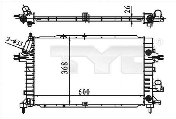 Radiator, engine cooling (725-0046)