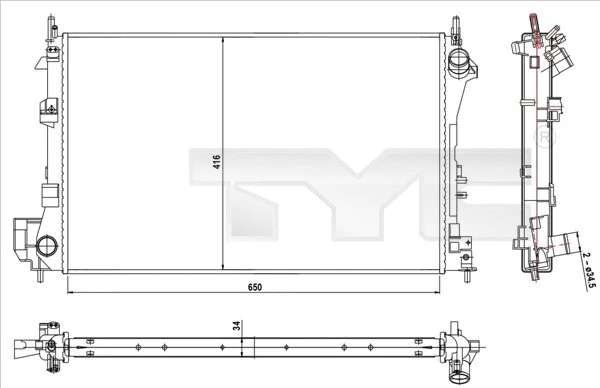 Radiator, engine cooling (725-0010-R)