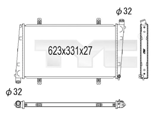 Radiator, engine cooling (738-1001)