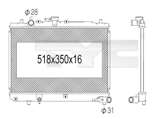 Radiator, engine cooling (720-1001)