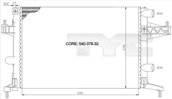Radiator, engine cooling (725-0007)