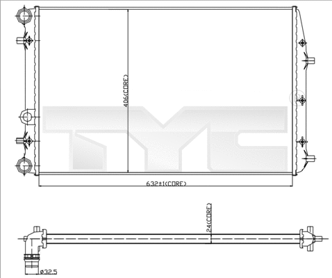 Radiator, engine cooling (737-0042)