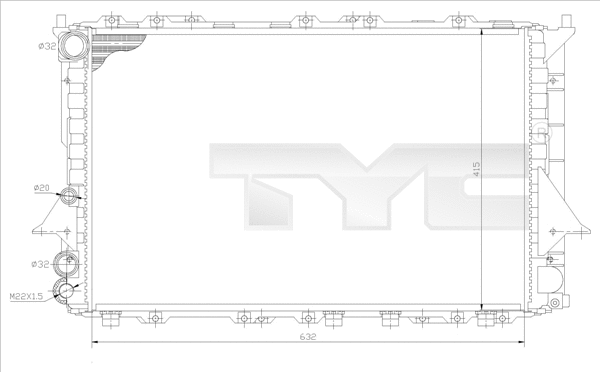 Radiator, engine cooling (702-0027)