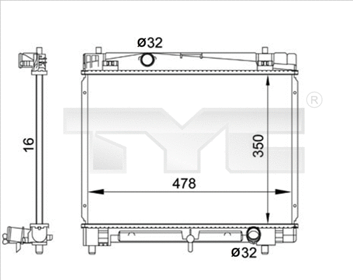 Radiator, engine cooling (736-0001)