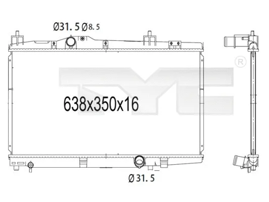 Radiator, engine cooling (736-1008)