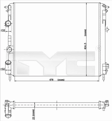Radiator, engine cooling (728-0015)
