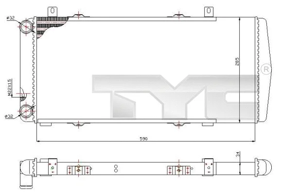 Radiator, engine cooling (732-0002)