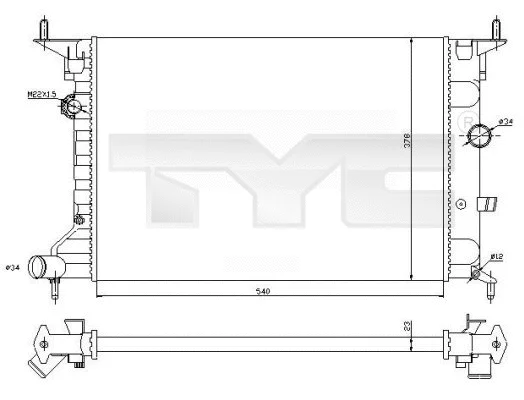 Radiator, engine cooling (725-0026-R)