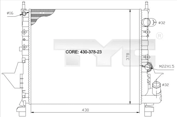 Radiator, engine cooling (728-0035)