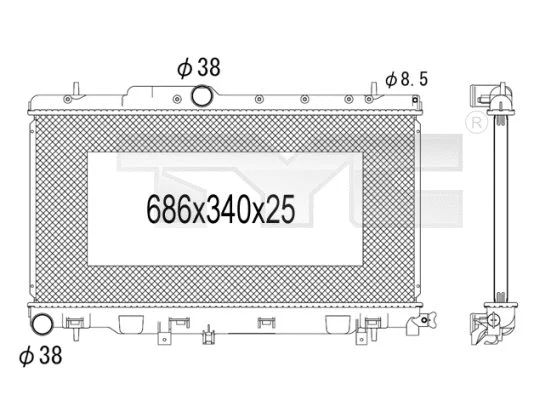 Radiator, engine cooling (734-1008)