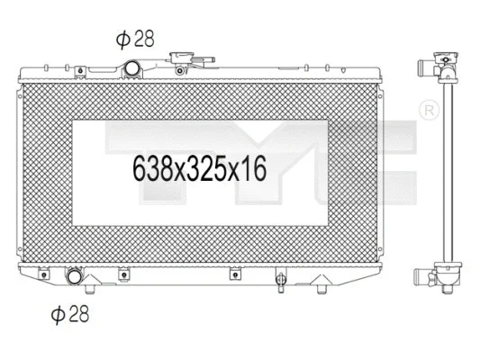 Radiator, engine cooling (736-1016)