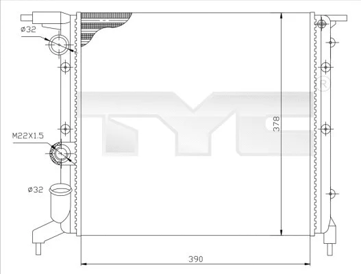 Radiator, engine cooling (728-0032)