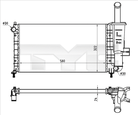 Radiator, engine cooling (709-0026-R)
