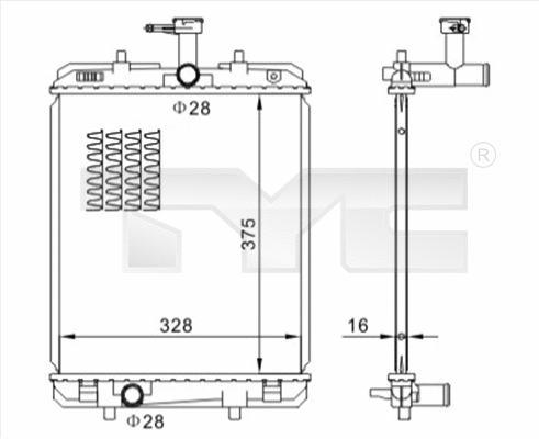 Radiator, engine cooling (736-0032)