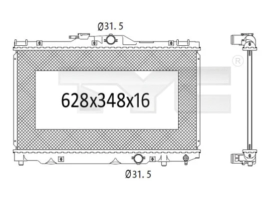 Radiator, engine cooling (736-1025)