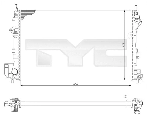 Radiator, engine cooling (725-0009)