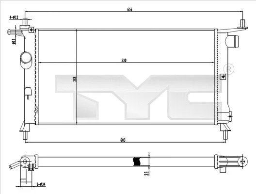 Radiator, engine cooling (725-0020)