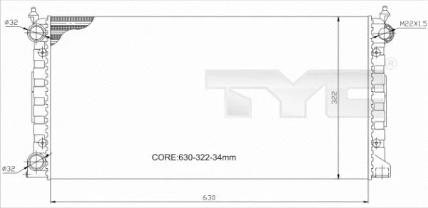 Radiator, engine cooling (737-0034-R)