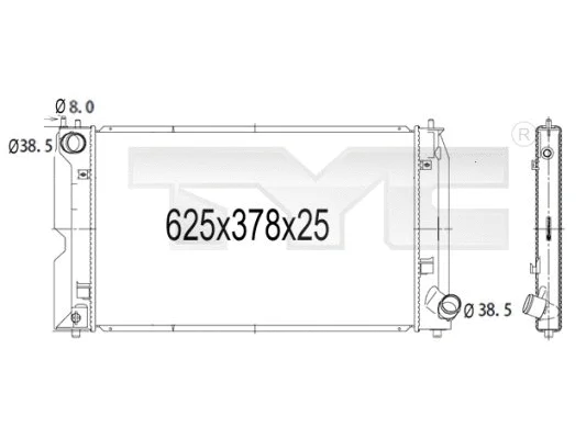 Radiator, engine cooling (736-1014)