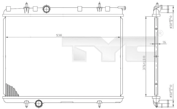 Radiator, engine cooling (726-0009)