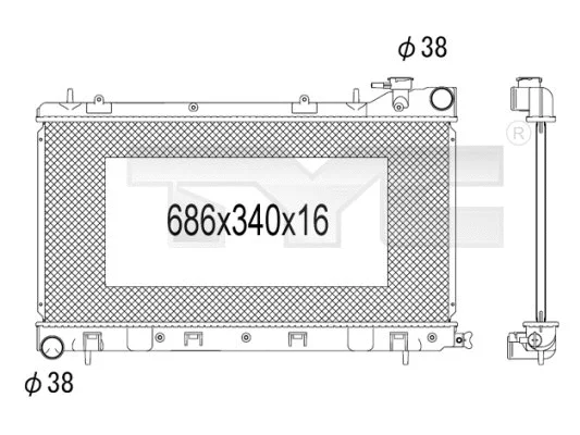 Radiator, engine cooling (734-1011)