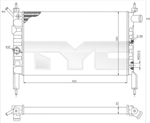 Radiator, engine cooling (725-0018)