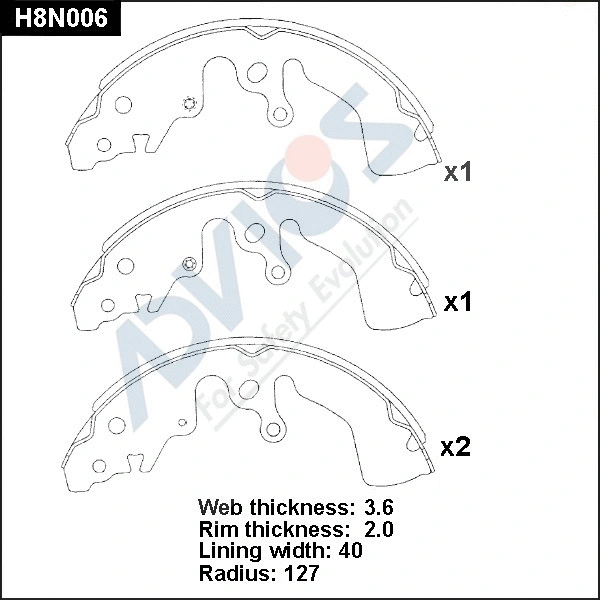 Brake Shoe Set (H8N006)