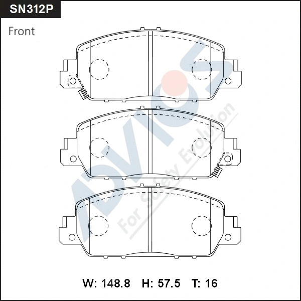 Brake Pad Set, disc brake (SN312P)