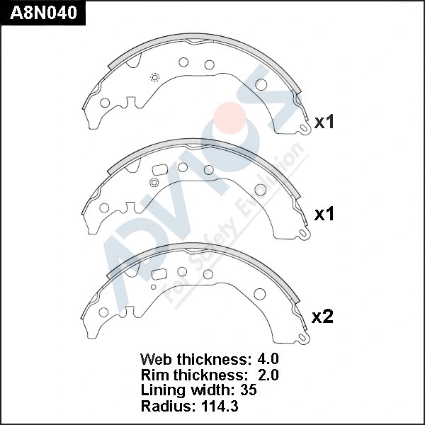 Brake Shoe Set (A8N040)