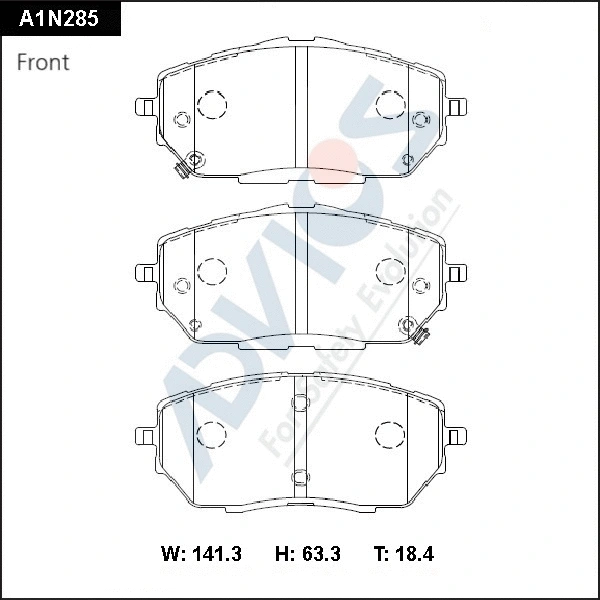 Brake Pad Set, disc brake (A1N285)