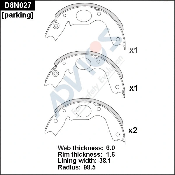 Brake Shoe Set (D8N027)
