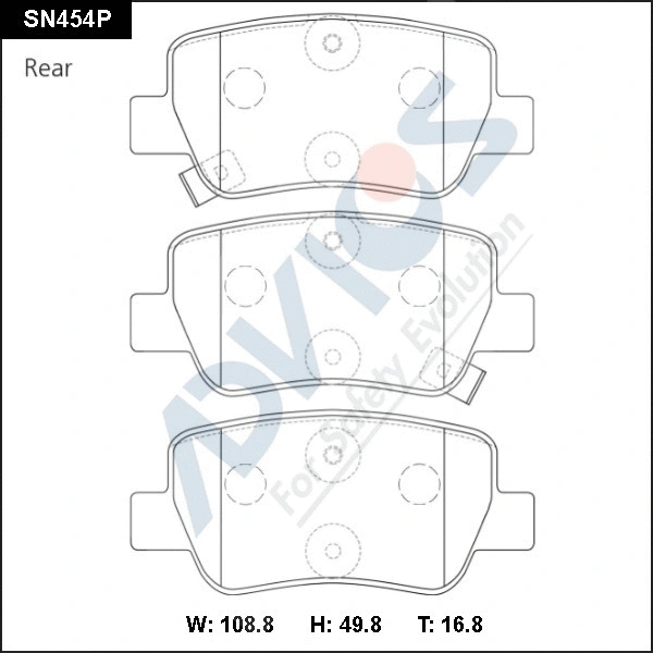 Brake Pad Set, disc brake (SN454P)
