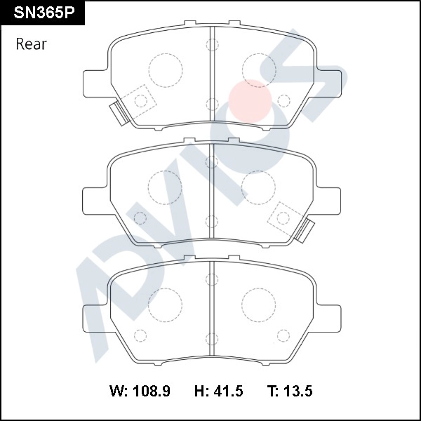 Brake Pad Set, disc brake (SN365P)