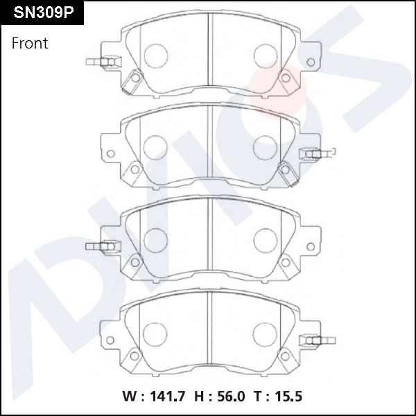 Brake Pad Set, disc brake (SN309P)