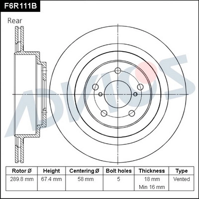 Brake Disc (F6R111B)