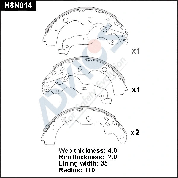 Brake Shoe Set (H8N014)