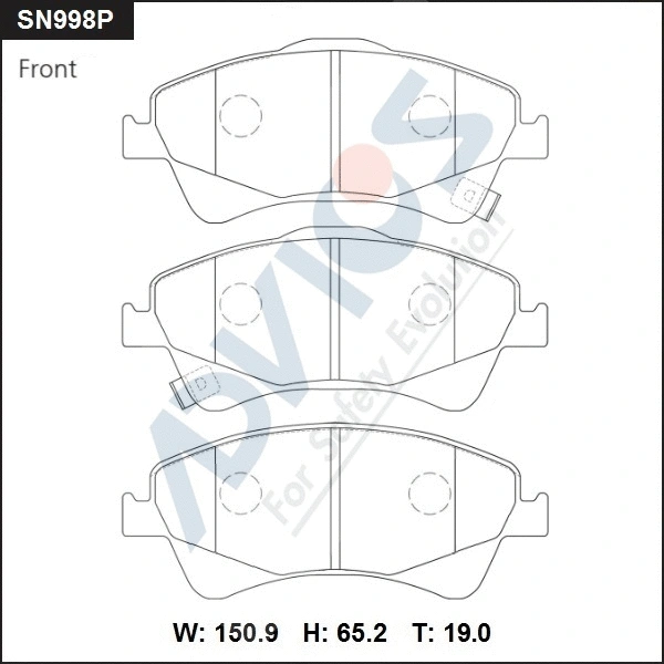 Brake Pad Set, disc brake (SN998P)