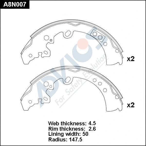 Brake Shoe Set (A8N007)