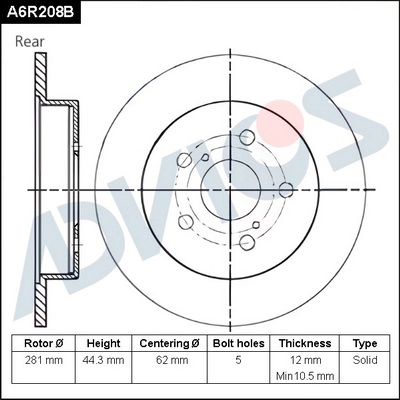 Brake Disc (A6R208B)