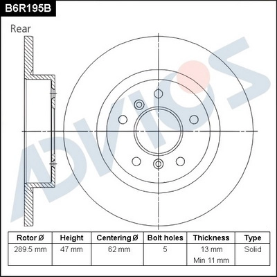 Brake Disc (B6R195B)